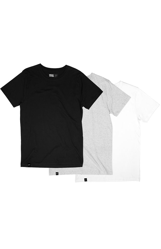 Dedicated 3er-Pack Stockholm Base T-Shirts weiß, grau, schwarz Bio-Baumwolle Herren | Sophie Stone