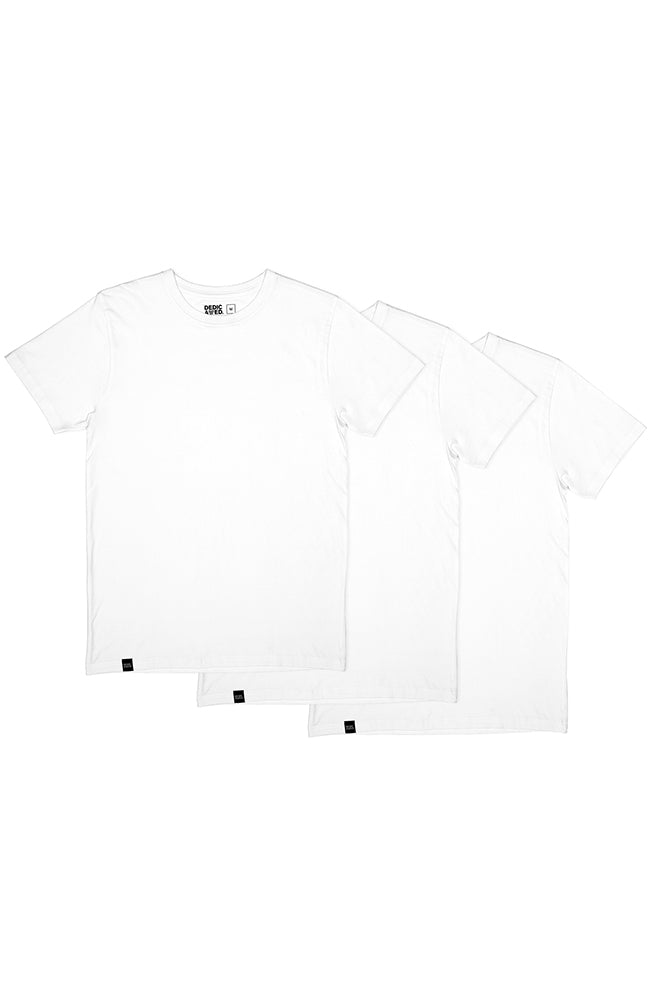 Dedicated Stockholm 3er-Pack weißes Herren-T-Shirt aus Bio-Baumwolle | Sophie Stone