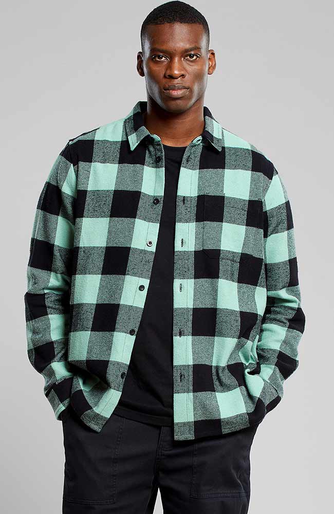 Dedicated Rute shirt buffalo granite green bio katoen | Sophie Stone