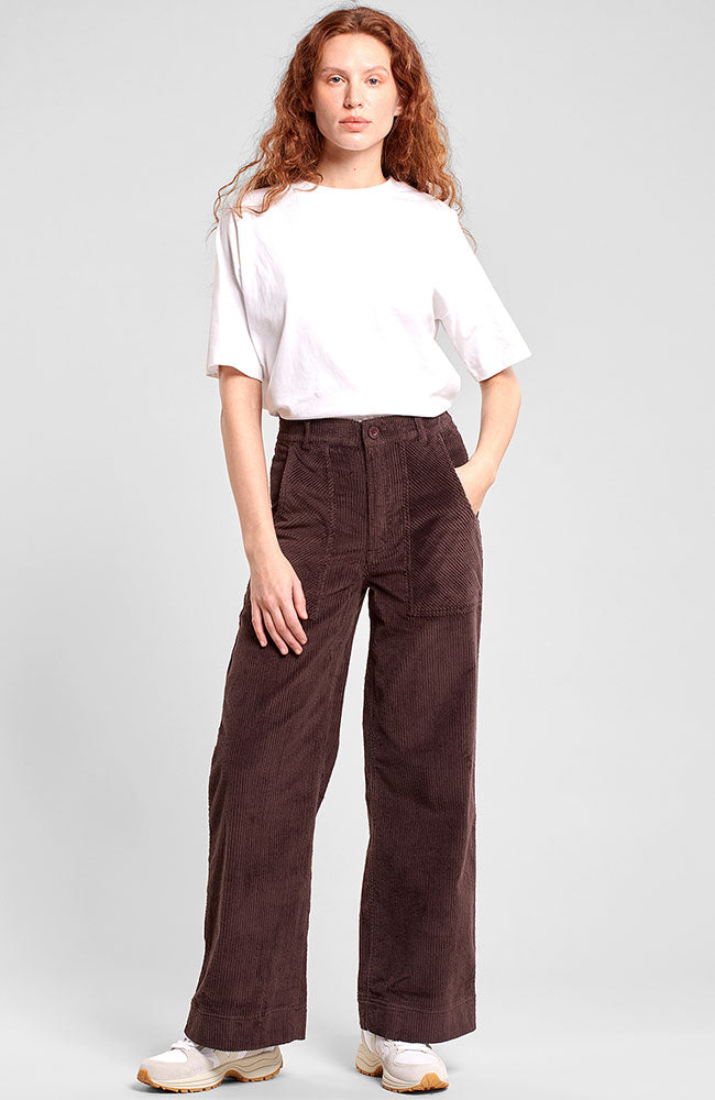 Dedicated Vara pants coffee brown van bio katoen | Sophie Stone