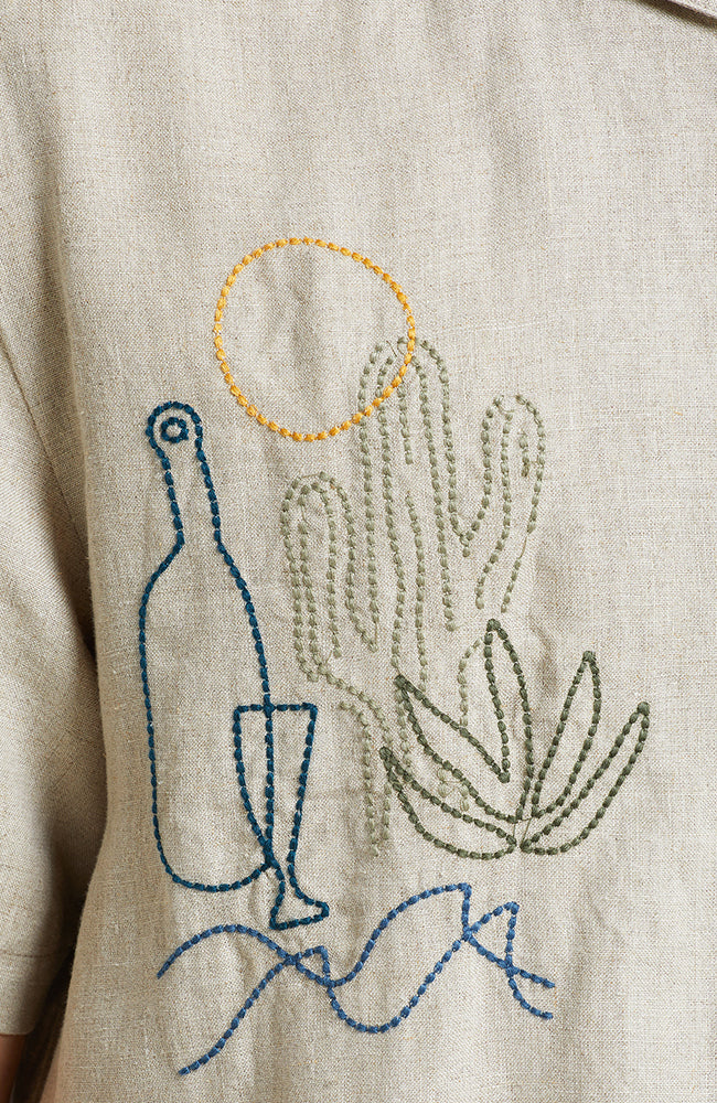 Dedicated Marstrand linnen overhemd emb ecru | Sophie Stone
