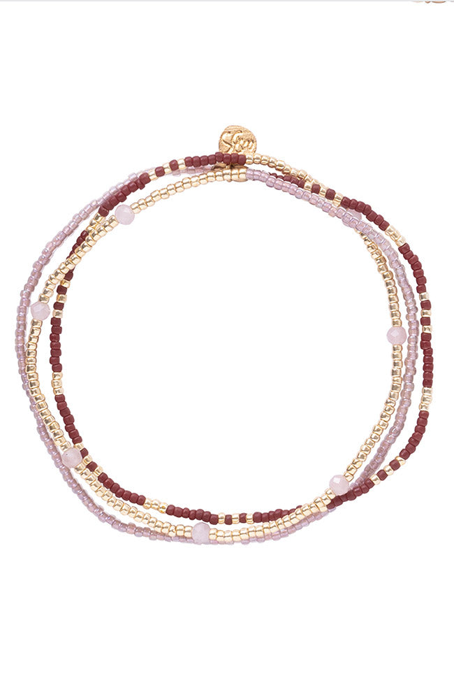 A Beautiful Story Welcome Rose Quartz Gold Bracelet van messing | Sophie Stone