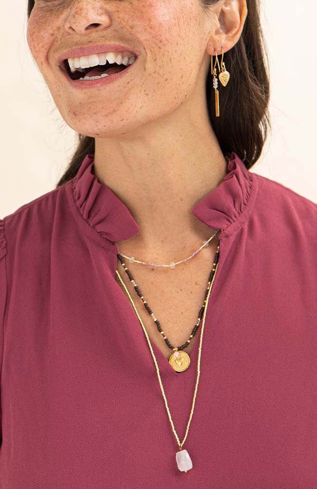 A Beautiful Story Brightly Rosenquarz-Halskette aus nachhaltigen Materialien | Sophie Stone