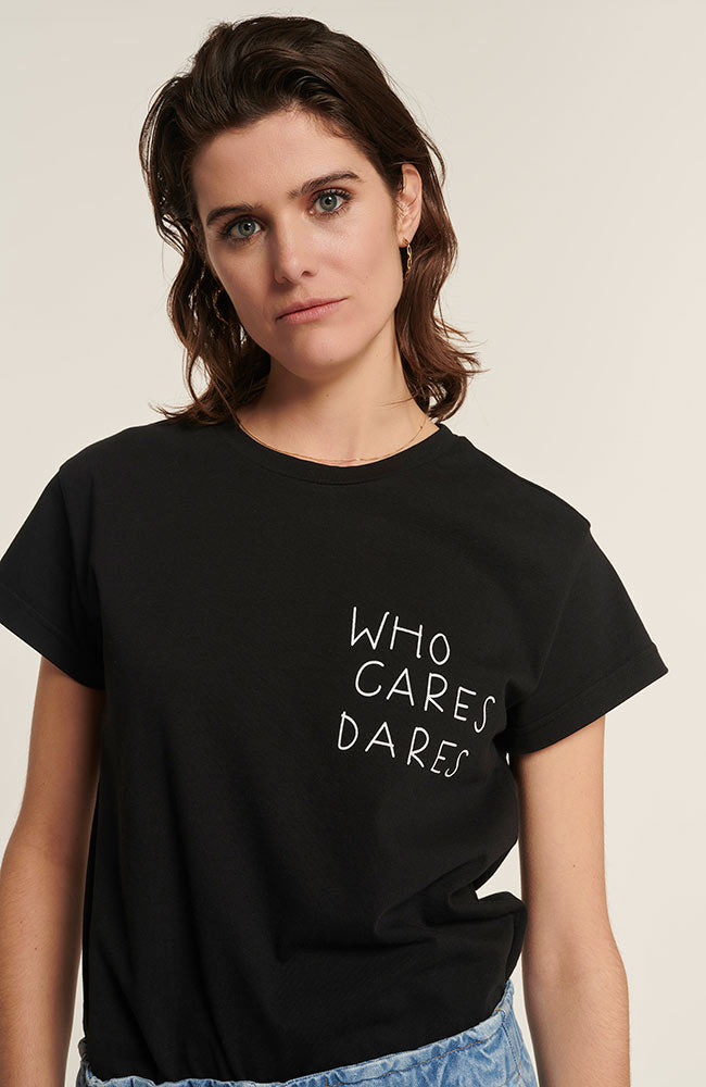 NEU OPTIMIST Cascata T-Shirt schwarz aus recycelter Baumwolle | Sophie Stone