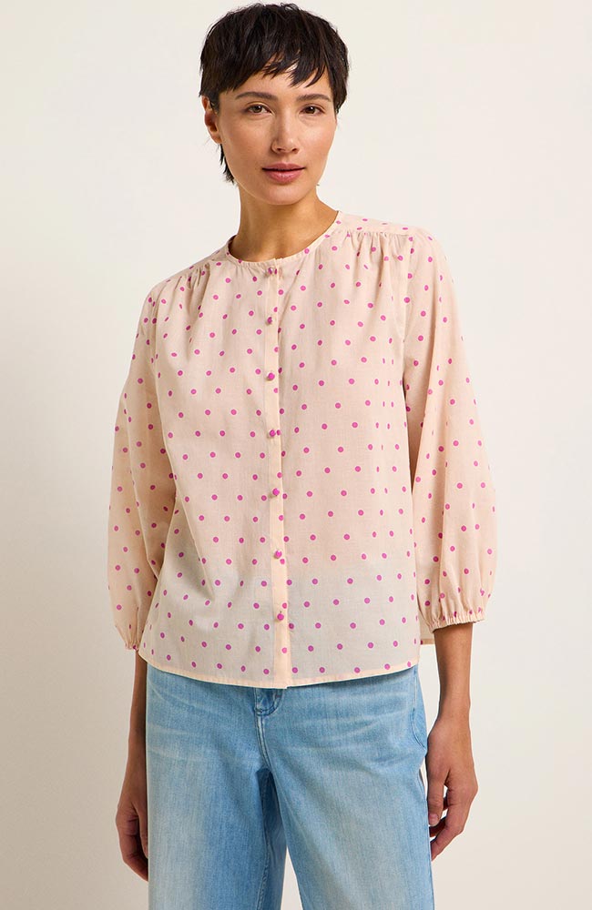 Lanius Bluse rosa gepunktet aus Bio-Baumwolle für Frauen | Sophie Stone