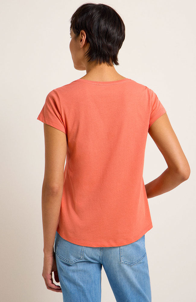 Lanius Korallen-T-Shirt mit kurzen Ärmeln aus nachhaltiger Bio-Baumwolle | Sophie Stone