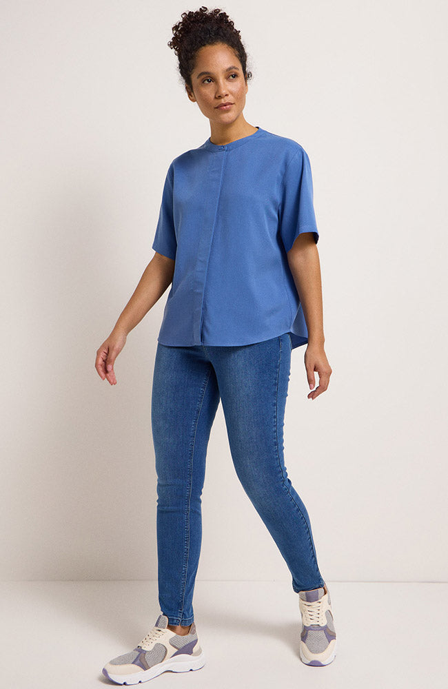 Lanius Bluse blau aus strapazierfähigem Lyocell (TENCEL) | Sophie Stone