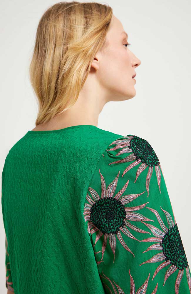 Lanius Bluse Blume grün aus Bio-Baumwolle | Sophie Stone