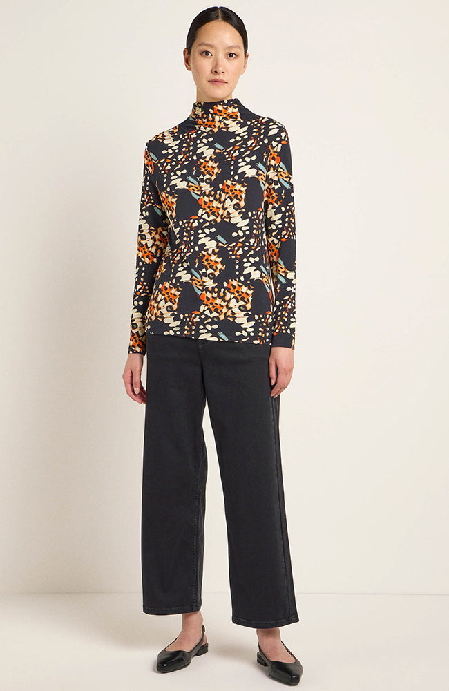 Lanius Rollkragenpullover Print orange inklusive Lyocell TENCEL | Sophie Stone