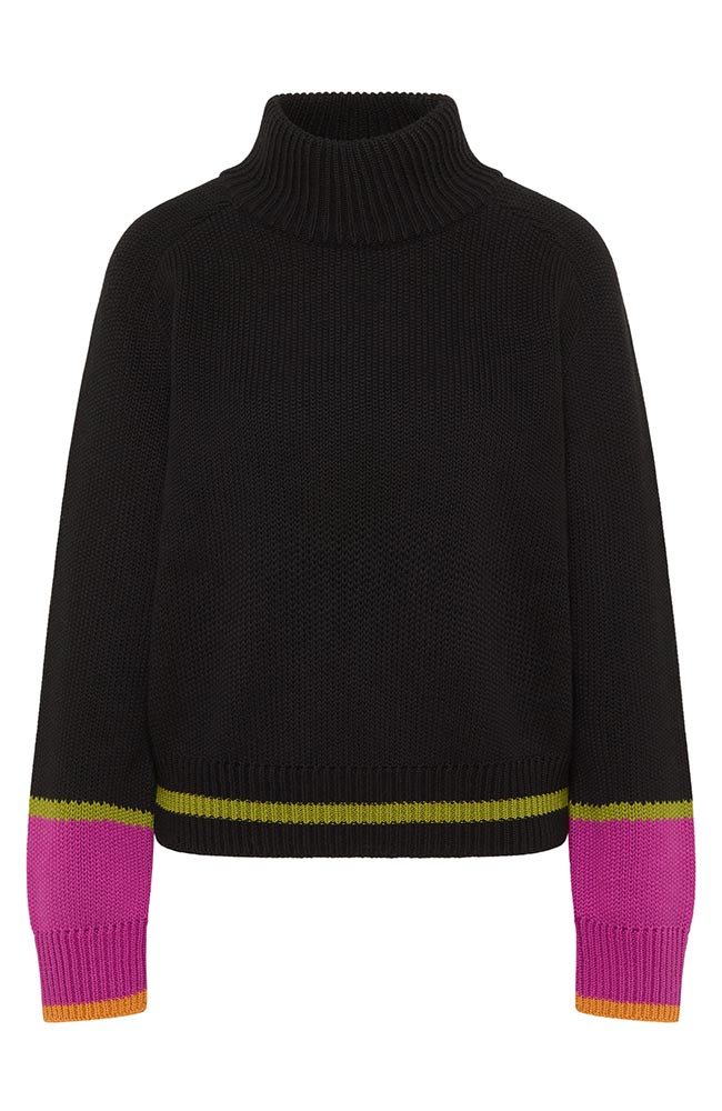 LANIUS Colourblock-Pullover schwarz Bio-Baumwolle | Sophie StoneLANIUS Colourblock-Pullover schwarz nachhaltige Baumwolle | Sophie Stone