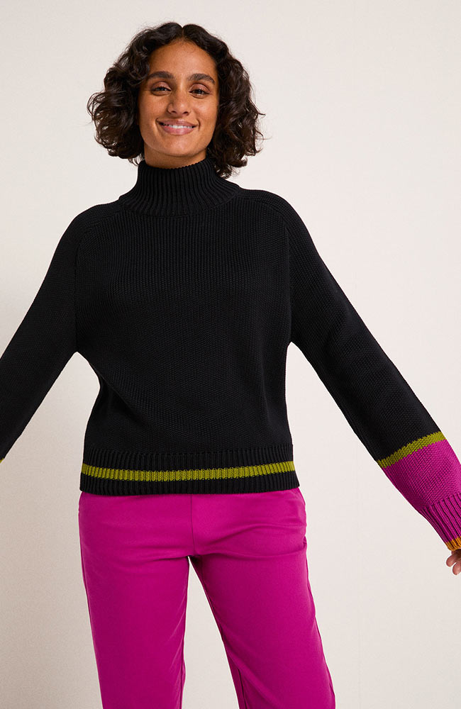 LANIUS Colourblock-Pullover schwarz aus nachhaltiger Bio-Baumwolle | Sophie Stone