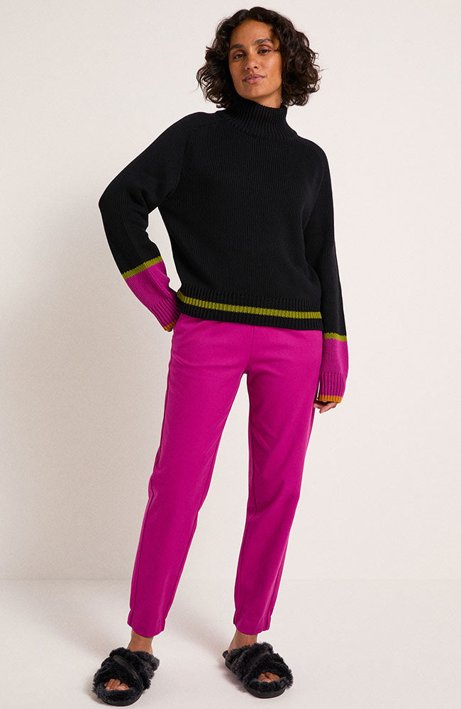 LANIUS Colourblock-Pullover schwarz aus Bio-Baumwolle | Sophie Stone
