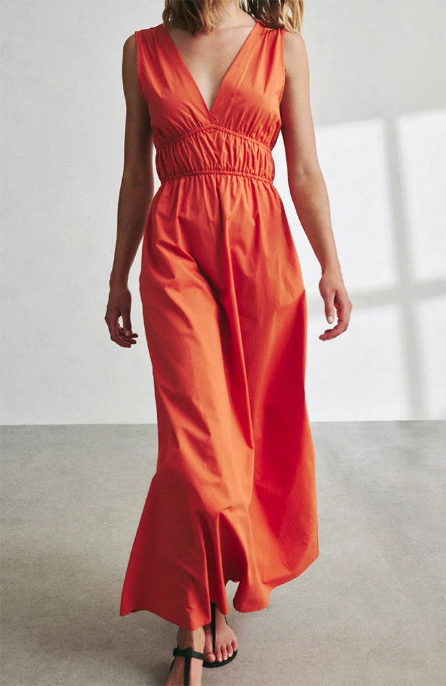 Ecoalf Bornite Kleid staubig orange aus Bio-Baumwolle und Leinen für Frauen | Sophie Stone 