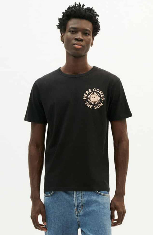 Thinking MU Happy Sonnen-T-Shirt schwarz aus Bio-Baumwolle Herren | Sophie Stone