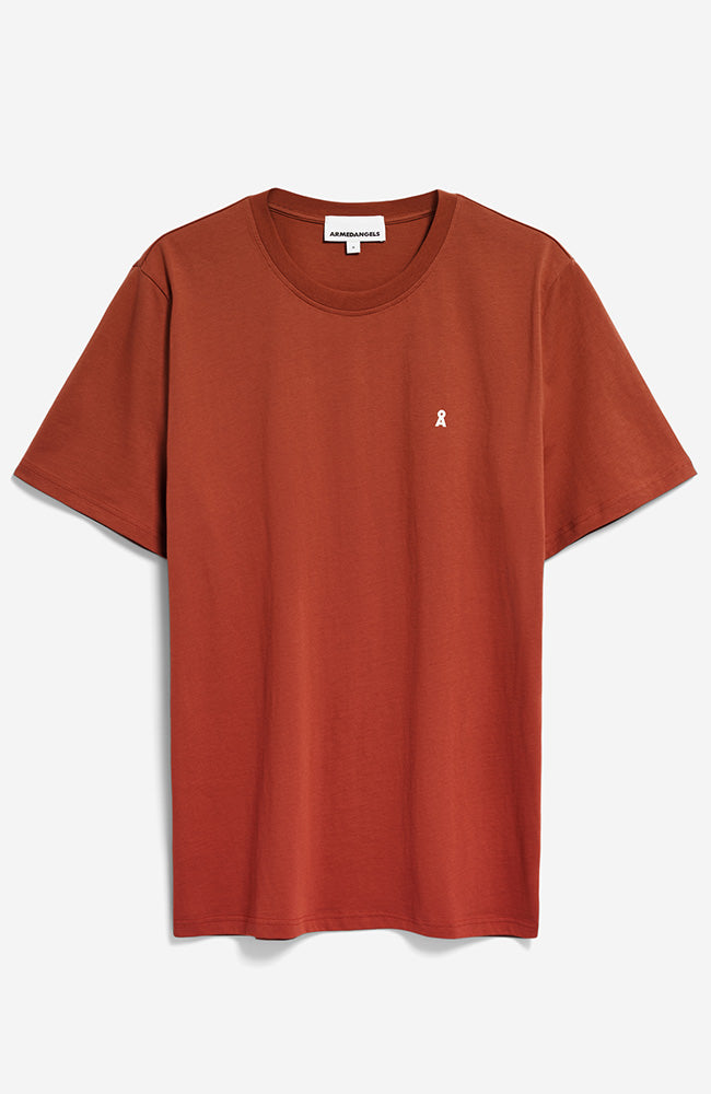 ARMEDANGELS | Laaron T-Shirt dunkel bernsteinfarbenes Bio-Baumwoll-T-Shirt Herren | Sophie Stone