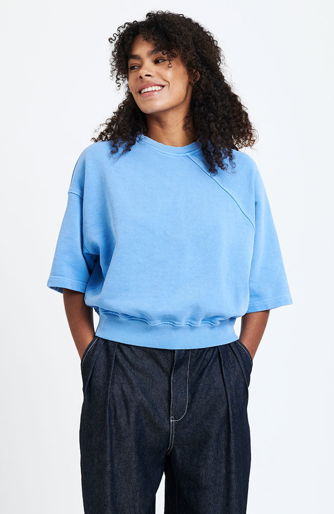 NEU OPTIMIST Malteser Strahl Pullover blau aus recycelter und biologischer Baumwolle Frauen | Sophie Stone