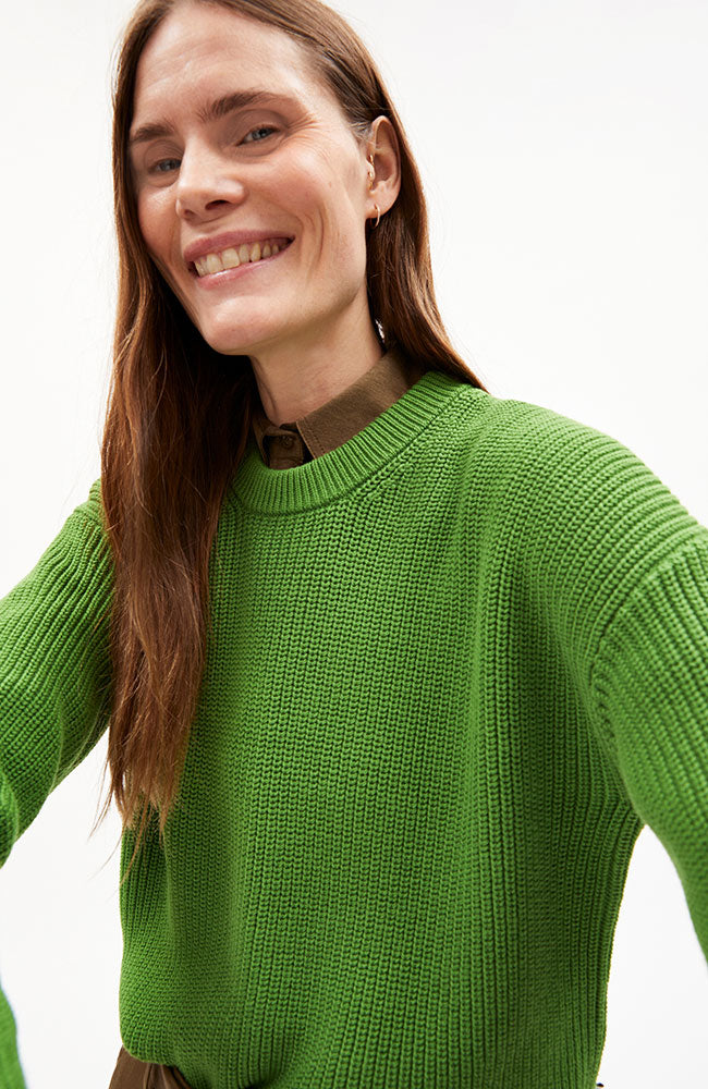 ARMEDANGELS nuriaas Pullover efeugrün aus Bio-Baumwolle Frauen | Sophie Stone