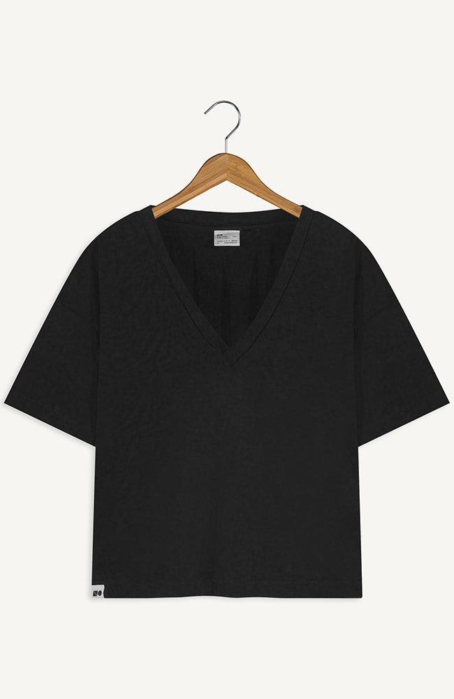 NEU OPTIMIST Pettirosso T-Shirt schwarz aus Bio-Baumwolle Frauen | Sophie Stone
