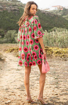 Mohnblumenfeld Sancho Kleid rosa grün von ECOVERO | Sophie Stone