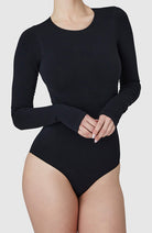 Schwedische Strümpfe Bodysuit vega schwarz aus recycelten Materialien Damen | Sophie Stone