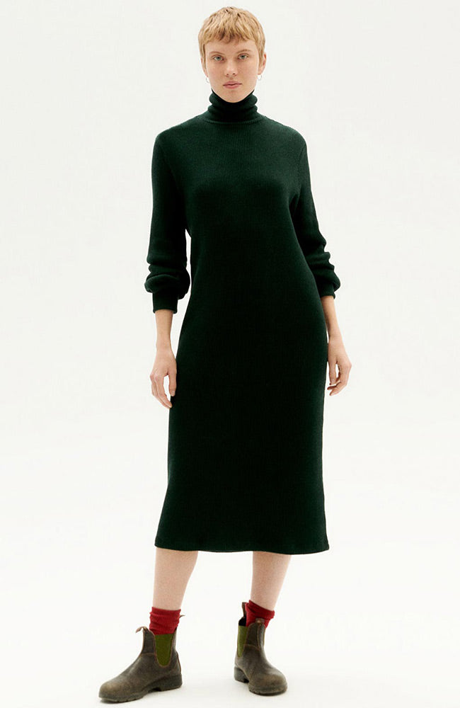 Thinking MU Amaia Kleid gestrickt dunkelgrün einschließlich Bio-Baumwolle | Sophie Stone