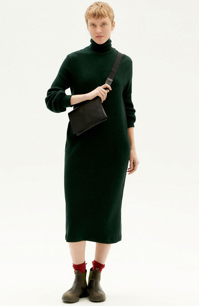Thinking MU Amaia Kleid gestrickt dunkelgrün einschließlich Bio-Baumwolle | Sophie Stone
