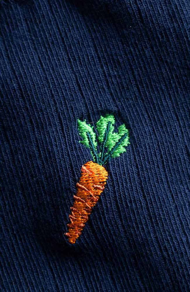 Dedicated Rib Socken Knivsta Carrot Estate blau aus nachhaltiger Bio-Baumwolle | Sophie Stone