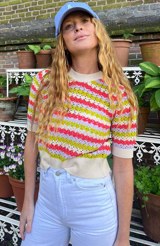Dedicated Flen crochet trui bio katoen dames | Sophie Stone