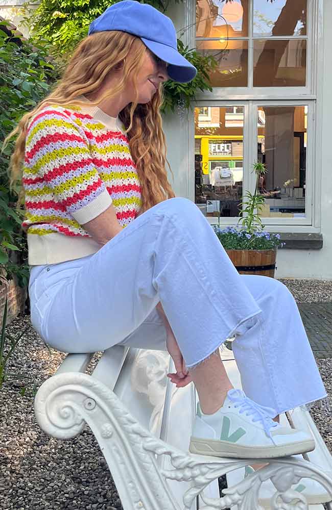 ARMEDANGELS Enijaa cropped jeans white blue | Sophie Stone