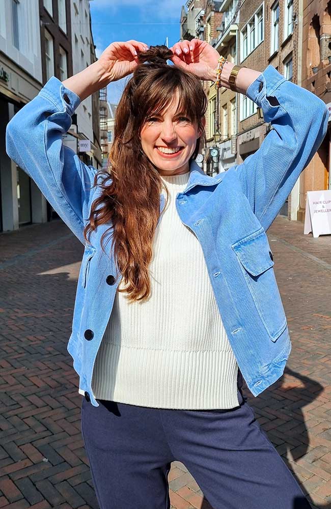 NEW OPTIMIST Quercia Jacke blau aus Bio-Baumwolle & TENCEL Frauen | Sophie Stone