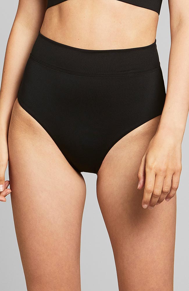 Engagierte Bikinihose hoch Slite schwarz recyceltes PET | Sophie Stone