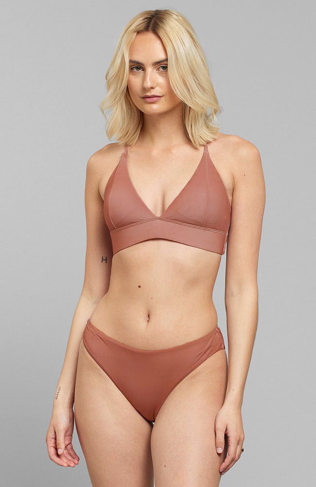 Bikinihose Sanda Copper Brown aus 100% recyceltem Kunststoff | Sophie Stone 