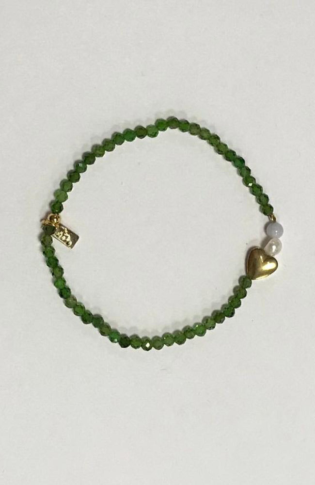 Jules Bean Heart Green Armband handgefertigt grün | Sophie Stone