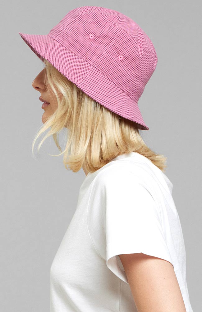 Dedicated Bucket Hat Seersucker Kaschmir rosa Bio-Baumwolle | Sophie Stone